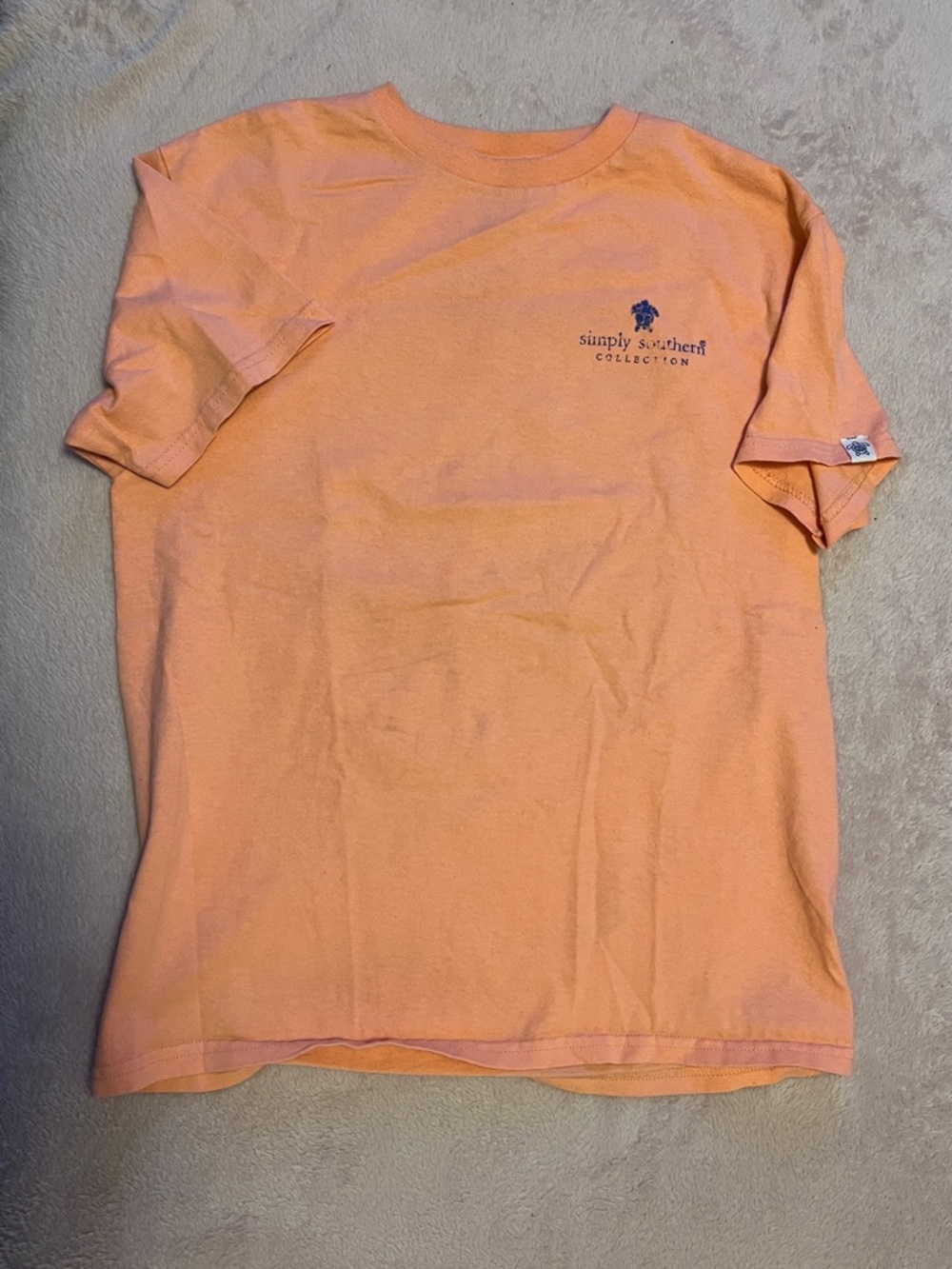 Simply Southern Men’s Peach Short-Sleeve Tee with Small Chest Logo